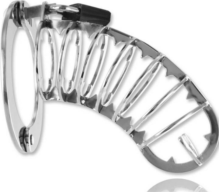 Actual product image Metal Hard Metalhard Spiked Chastity Cage 14 cm