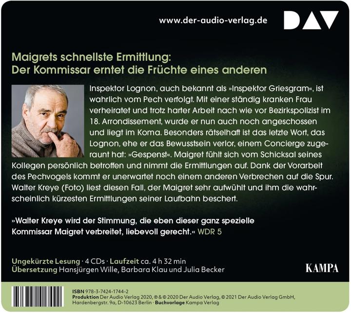 Produktbild Maigret und das Gespenst (Georges Simenon, Wolfgang Stockmann, Julia Becker, Barbara Klau, Hansjürgen Wille, Deutsch)