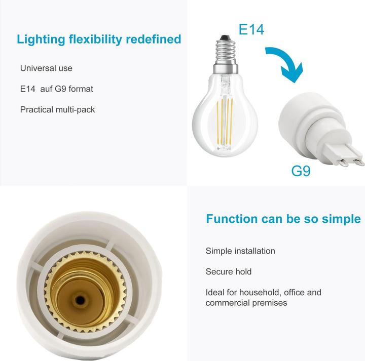 Actual product image Intirilife E40 to E27 Lamp Base Adapter