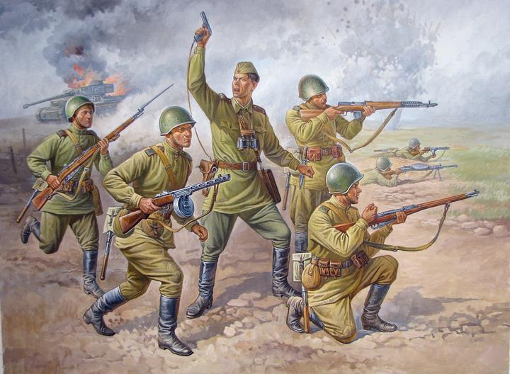 Actual product image Zvezda 500788077 - 1:72 WWII Russian Infantry Figures Set