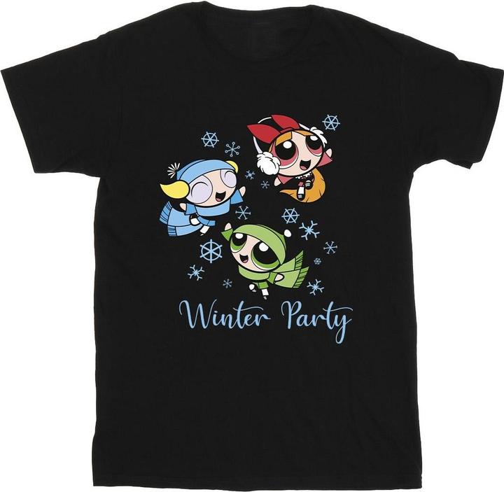 Actual product image The Powerpuff Girls Girls Girls Winter Party Cotton T-Shirt (140, 146)