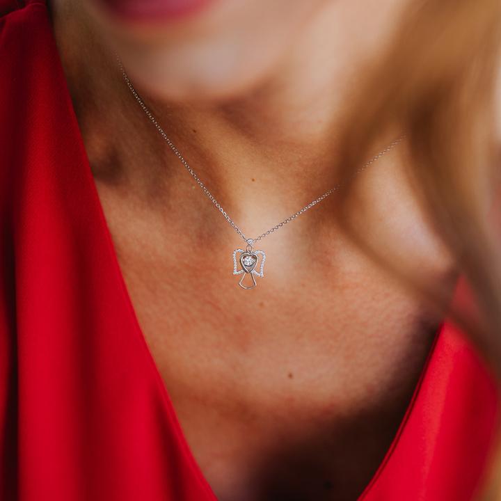 Actual product image Julie Julsen Dancing Stone Angel Necklace (Silver 925, 38 - 42 cm)