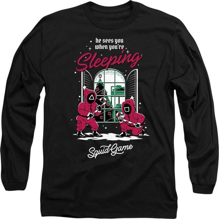 Image du produit Squid Game - T-shirt HE SEES YOU WHEN YOU'RE SLEEPING - Adulte (M)