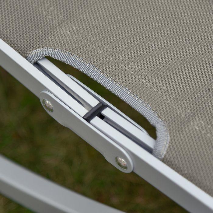 Image du produit Swisshandel24 Set de 2 chaises longues de jardin Bain de soleil en tissu Relax ergonomique Aluminium Texteline (165 cm)