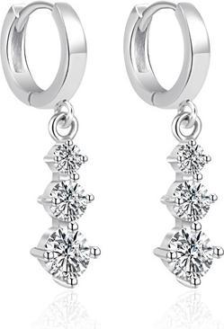 Produktbild Agato - Silver hoop earrings with clear zircons AGT-E069KW
