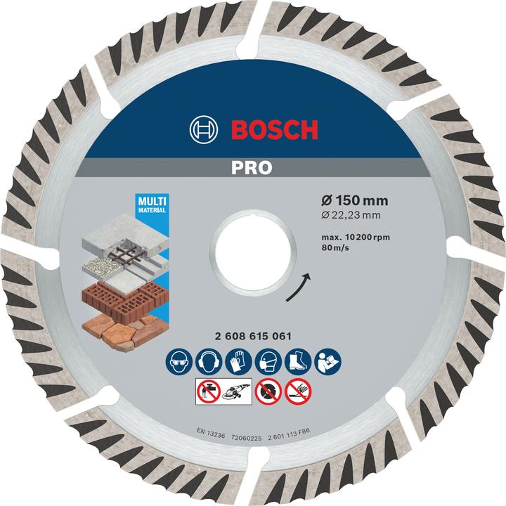 Bosch Professional Zubehör PRO Multi Material diamond cutting disc, 150 x 22.23 mm
