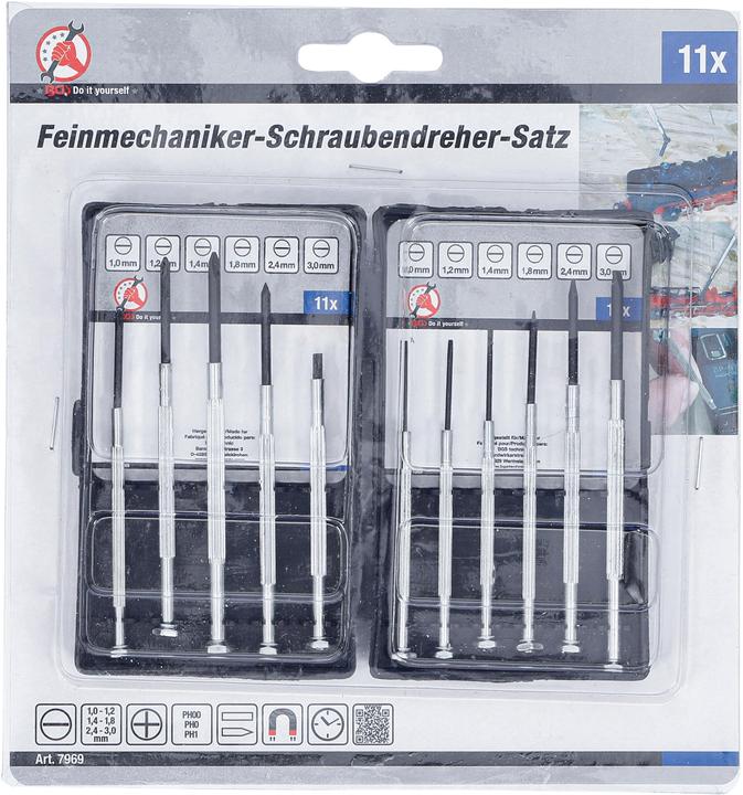 Produktbild BGS Feinmechaniker-Schraubendreher-Satz 11-tlg. (Kreuzschlitz)