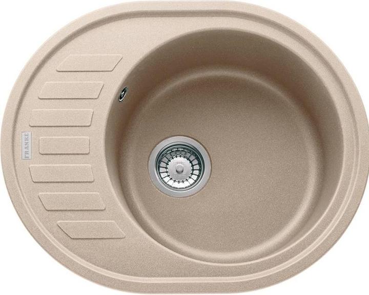 Actual product image Franke Stone sink Ronda, ROG 611-62, plug valve, brownish yellow (62 cm)