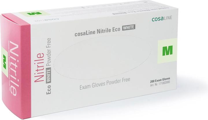 CosaLine Untersuchungshandschuhe M Nitril Eco weiss puderfrei (M)