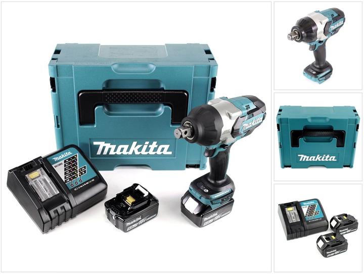 Produktbild Makita DTW 1001 RTJ Akku Schlagschrauber 18V 3/4" 1050Nm Brushless + 2x Akku 5,0Ah + Ladegerät + Mak (Akkubetrieb)