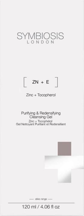 Actual product image Symbiosis Zinc + Tocopherol) Clarifying and moisturizing cleansing gel (Cleansing lotion, 120 ml)