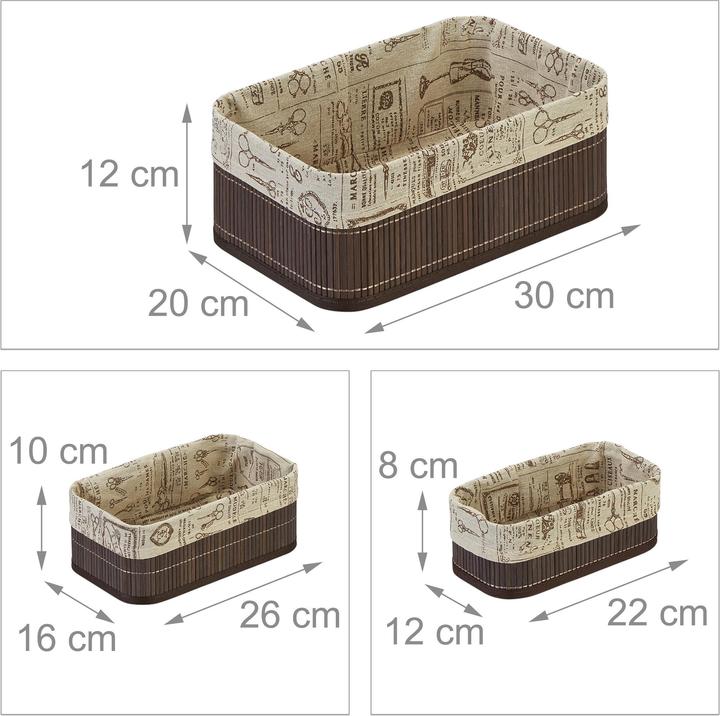 Actual product image Relaxdays storage basket (3 x, 30 x 20 x 12 cm)