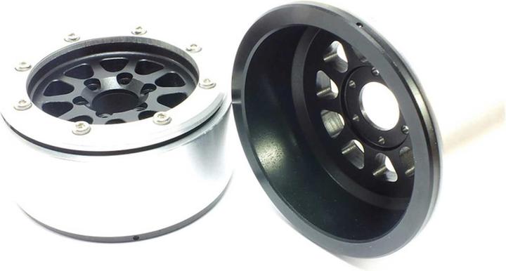 Produktbild Metsafil beadlock wheels gear schwarz/silber 1.9 (2 st.) ohne radnabe