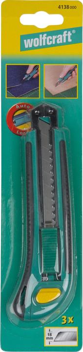 Immagine prodotto wolfcraft wolfcraft 1 Abbrechklingenmesser 2K, 18 mm (Taglierini)