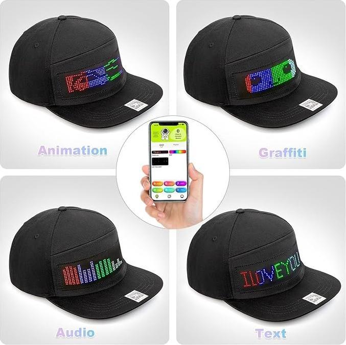 Immagine prodotto Out of the blue LED Baseball Cap, Animierte Bluetooth-LED Baseballmütze (Taglia unica)