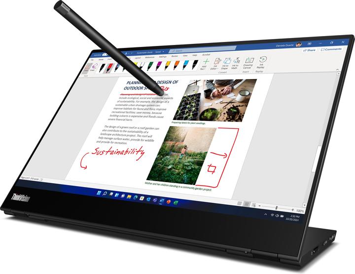 Produktbild Lenovo ThinkVision M14t Gen 2 (2240 x 1400 Pixel, 14")