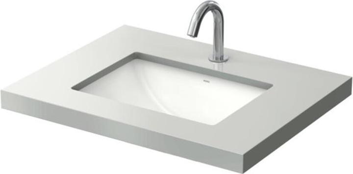 TOTO WU Unterbauwaschtisch 50cm o Hahnloch mit Überlauf eckig weiss (380 mm, 500 mm)