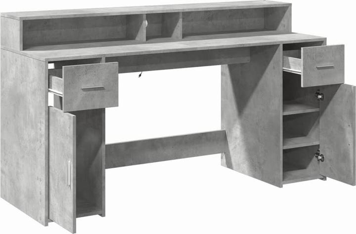 Actual product image VidaXL LED desk Computer desk Work desk PC desk Office desk concrete grey (160 x 55 x 91 cm)