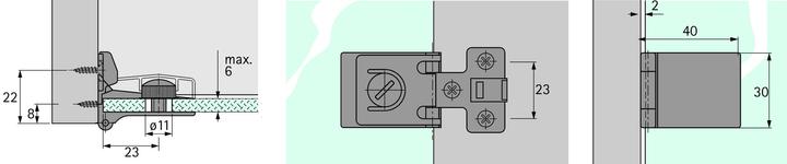Actual product image Hettich Glass door hinges ET 5150 Z