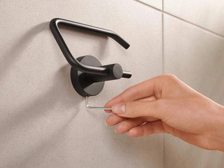 Actual product image tesa MOON GREY Towel rail two-arm incl. adhesive solution without drilling