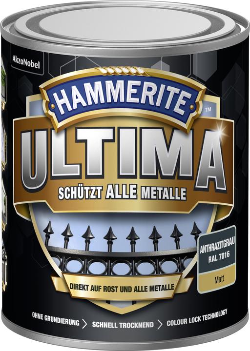 Immagine prodotto Hammerite Lacca protettiva per metallo ULTIMA opaca (750 ml, Grigio antracite)