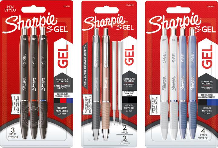 Produktbild Sharpie Gelschreiber 0.7 mm, 3 Stück (Blau, Schwarz, Rot, 3 x)