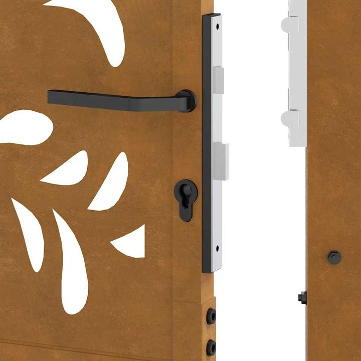 Produktbild VidaXL Gartentor 105x205 cm Wetterfester Stahl Wellen-Design Zauntor