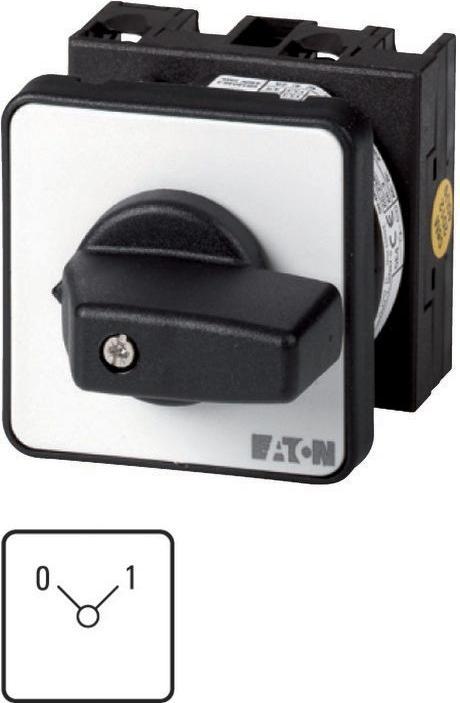 Actual product image Eaton ON-OFF switch, contacts: 5, 20 A, front plate: 0-1, 90 °, latching, flush-mounted