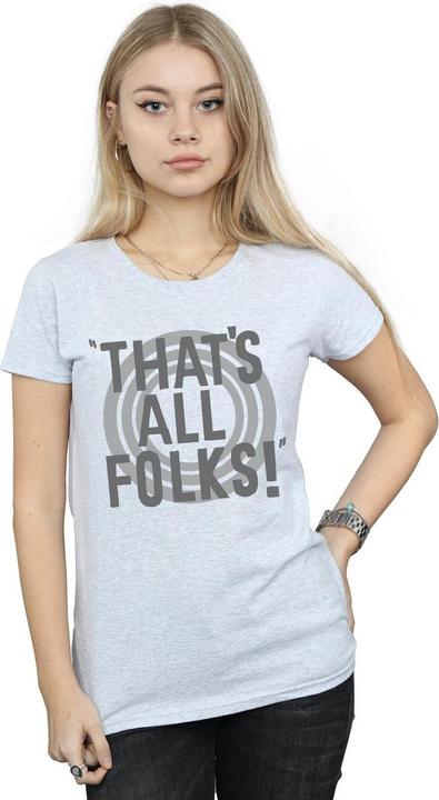 Immagine prodotto Looney Tunes That's All Folks Text Maglietta Donna (M)