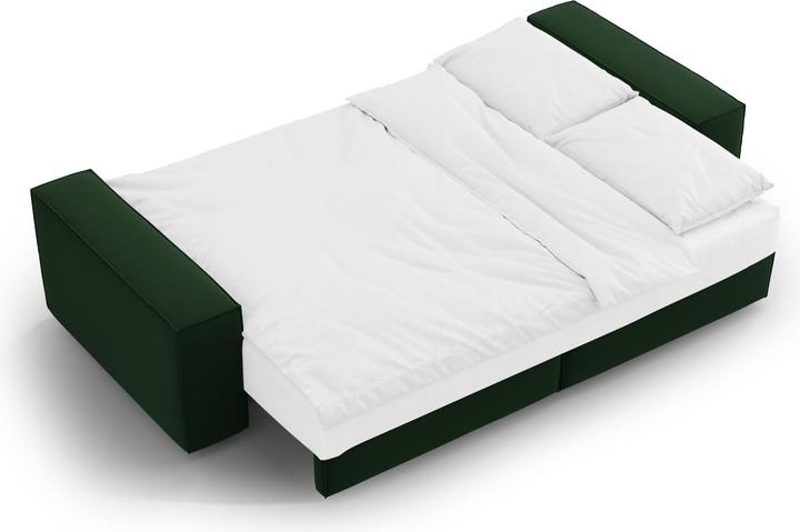 Actual product image Micadoni Velvet Sofa With Bed Function And Box, "Jodie", 3 Seats, 247x107x86 Made in Europe (2 person sofa, 3-seater, 4-seater)