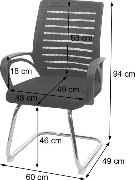 Produktbild Mendler 2er-Set Konferenzstuhl HWC-K51, Besucherstuhl Freischwinger, 150kg belastbar Stoff/Textil - grün