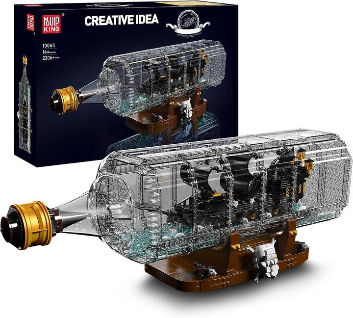 Actual product image Mould King Ship in a bottle Black Pearl