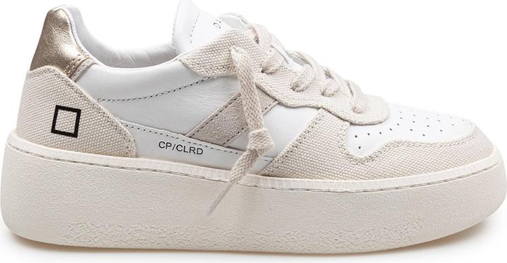 Produktbild D.a.t.e. D.a.t.e sneakers court platform in leather and fabric color white and beige (40)