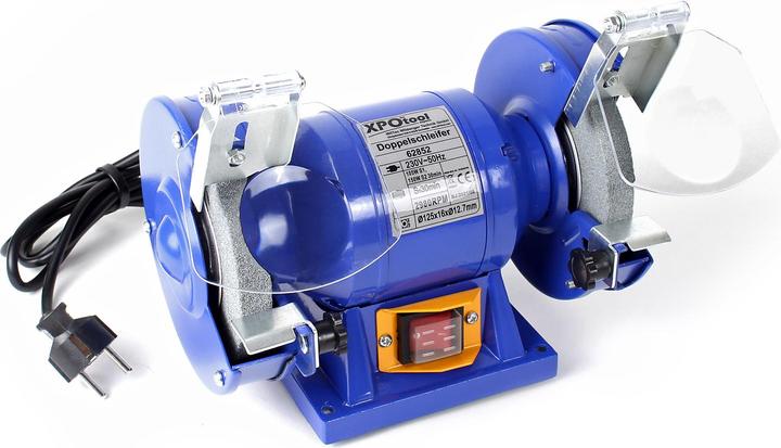 Actual product image Wiltec XPOtool Bench Grinder 150W Grinding Discs Ø 125mm with Coarse and Fine Grinding Disc (Bench grinder, 150 W)