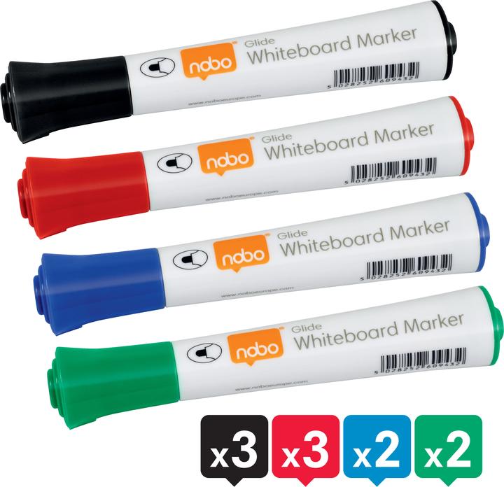 Image du produit Nobo Marqueur de planche Glide (Noir, Rouge, Bleu, Vert, 2 mm, 10 x)