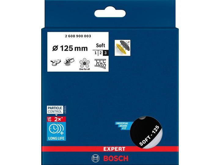Label énergétique Bosch Professional Zubehör EXPERT Multihole (EXPERT Trou multiple) Plateau de support universel, 125 mm, souple (Fin)