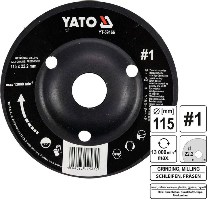 Immagine prodotto Yato Disco raspa professionale per smerigliatrice angolare 115 mm No1