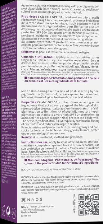 Actual product image Bioderma Cicabio (Suntan cream, SPF 50+, 30 ml, 48 g)