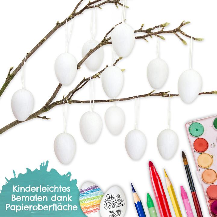 Image du produit Papierdrachen Oeufs de Pâques en papier mâché - Blanc (12 x)
