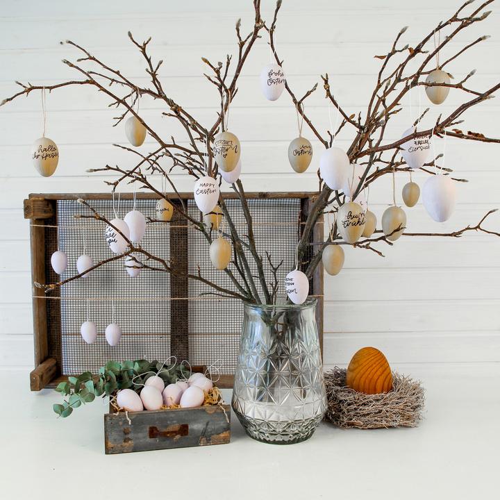 Image du produit Papierdrachen Oeufs de Pâques en papier mâché - Blanc (12 x)