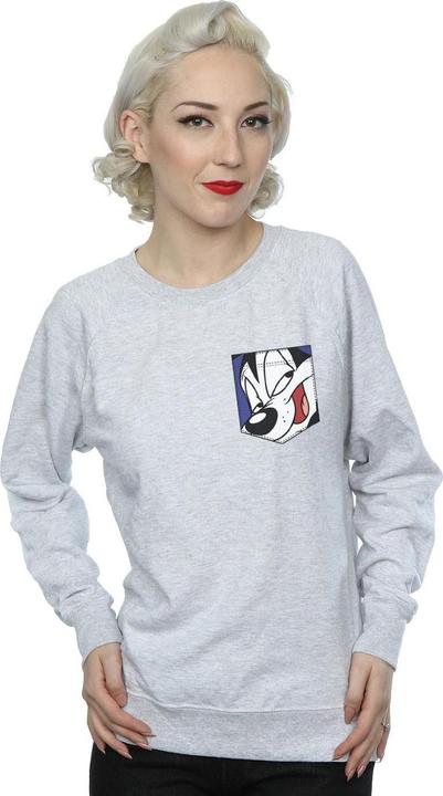 Immagine prodotto Looney Tunes Pepe Le Pew Face Faux Pocket Felpa Donna (XL)