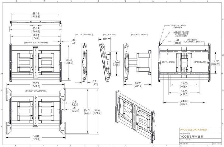 Produktbild Vogels Wandhalterung PFW 6851 Schwarz (Wand, 85", 80 kg)