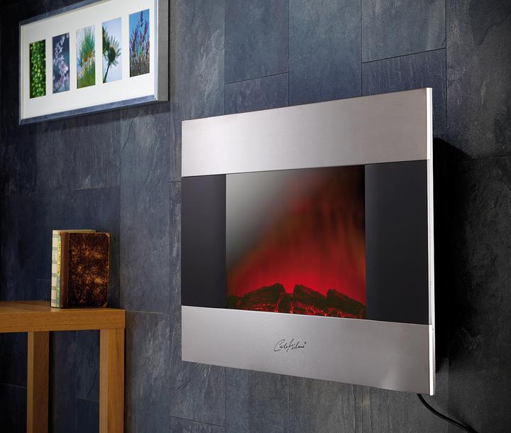 Immagine prodotto Carlo Milano Caminetto elettrico Premium Sonora per il montaggio a parete e a pavimento (90 x 61 x 27 cm)