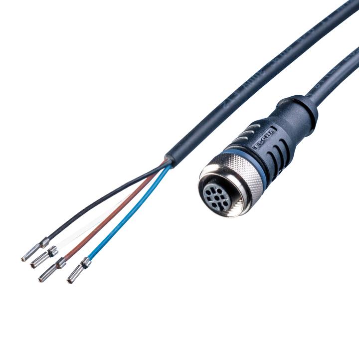 Image du produit Led2work Accessoires de connexion Câble de capteur 25m PUR Prise de capteur M12 4 pôles codage A/extrémités