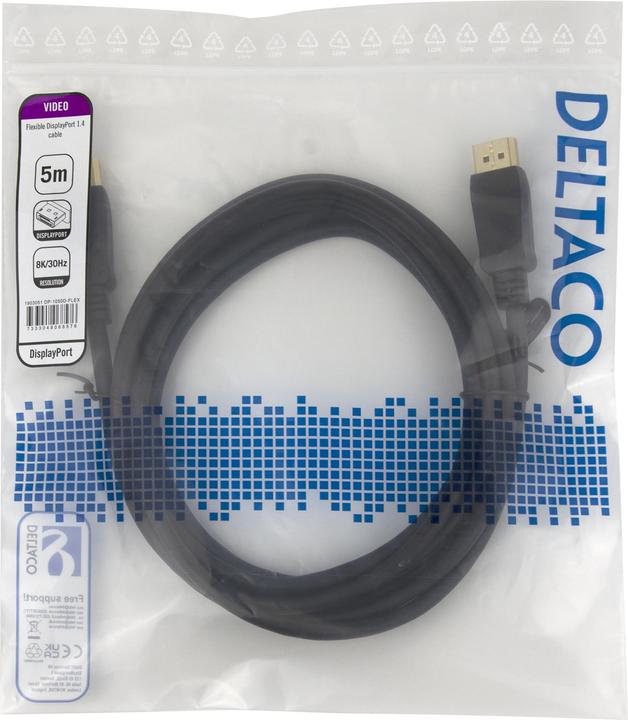 Produktbild Deltaco DP-1050D-FLEX (5 m, DisplayPort)
