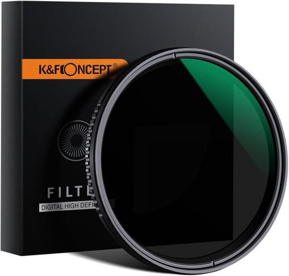 K&F Concept Filtre ND variable ND8 à ND2000 (58 mm, Filtre gris neutre)