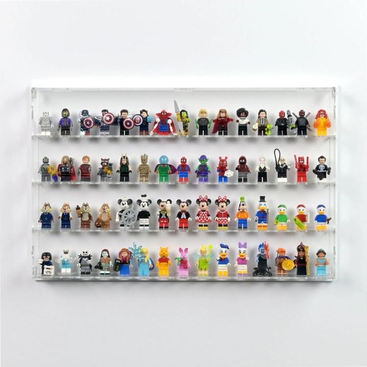 Image du produit iDisplayit Présentoir mural en acrylique pour 60 figurines LEGO® (avec fond blanc)