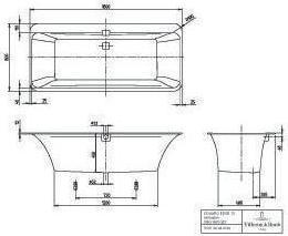 Image du produit Villeroy & Boch Système balnéo V&B SQUARO EDGE 12 m BW ov 180x80 Tech. Pos 2 we (180 l, 180 cm, 80 cm)