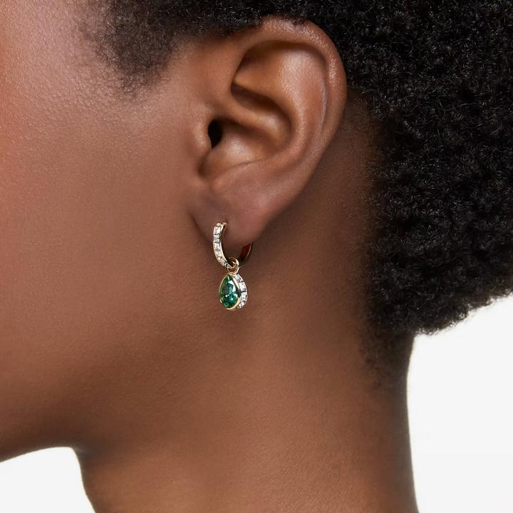 Produktbild Swarovski Stilla Drop Ohrhänger Tropfenschliff Grün Gold (Swarovski Metall)