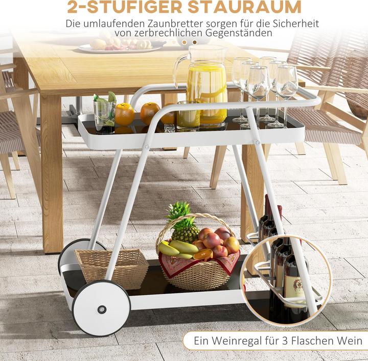 Actual product image Outsunny Garden trolley with 2 levels, handle and castors